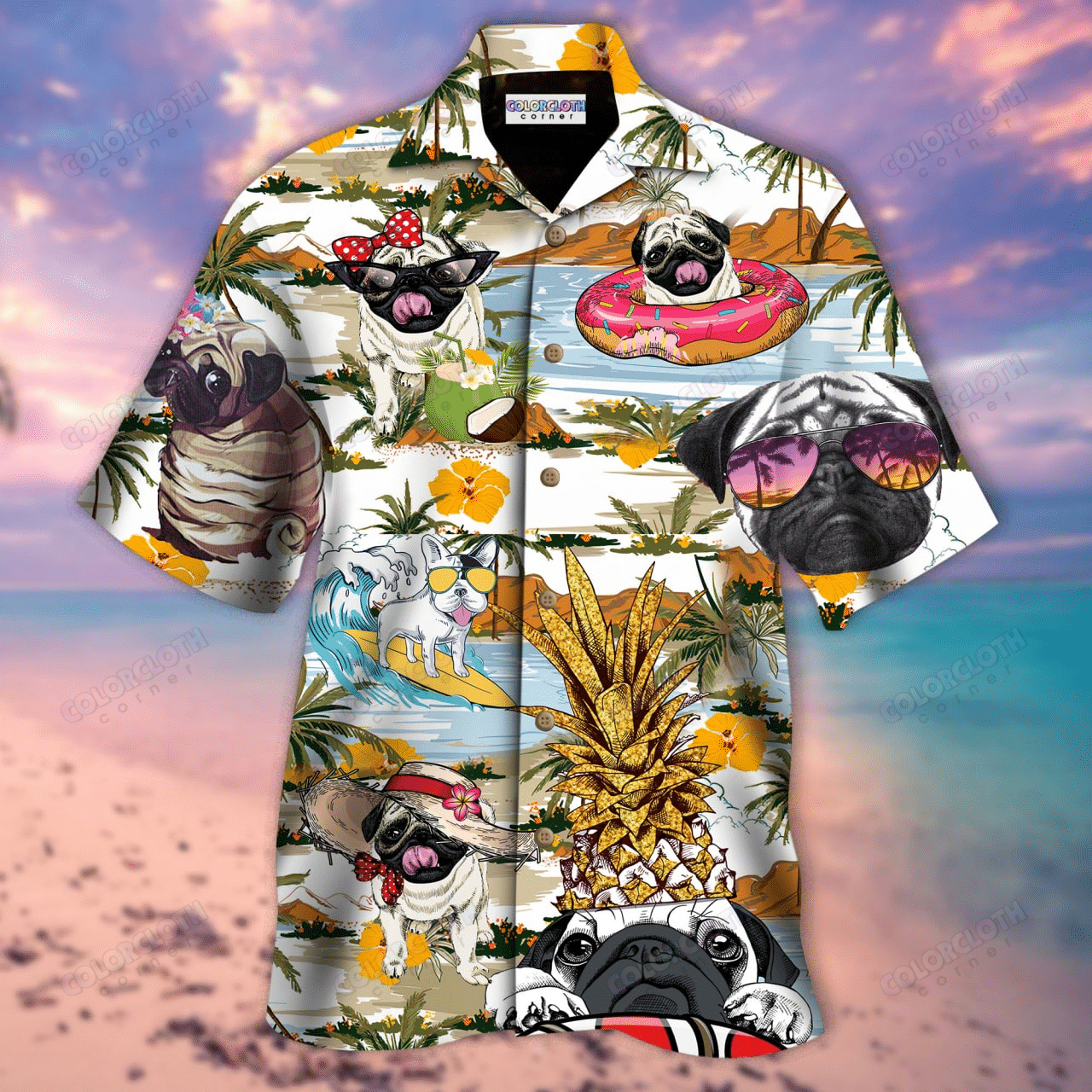 Pugs Love Summer So Much Hawaii Shirt Ha753