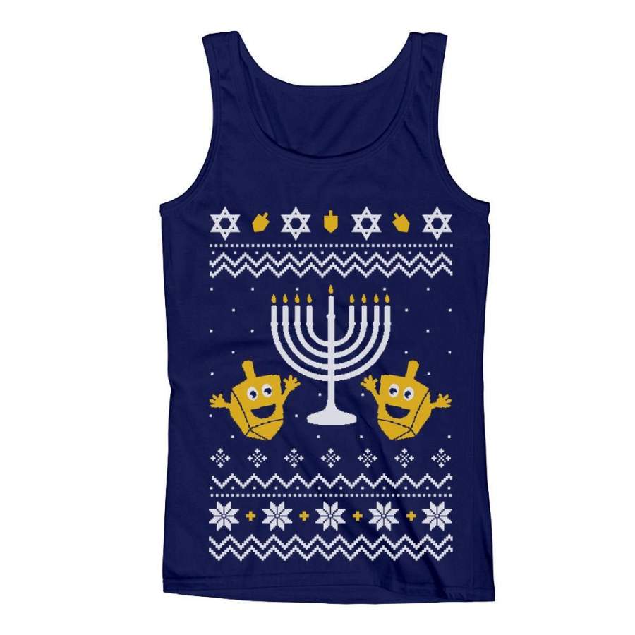 Ugly Christmas Hanukkah Sweater Men’s Tank Top