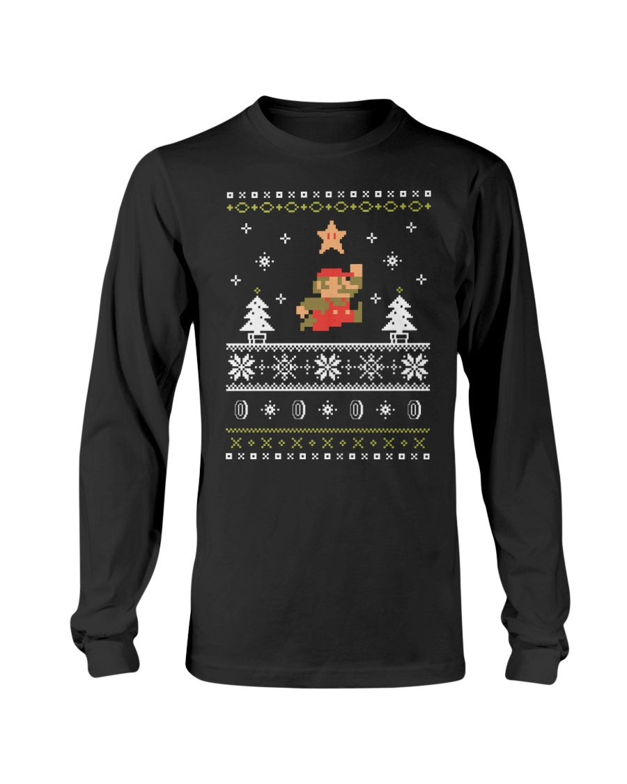 Super Mario Mario Snow Level Ugly Christmas Sweater Sweatshirt & Hoodie