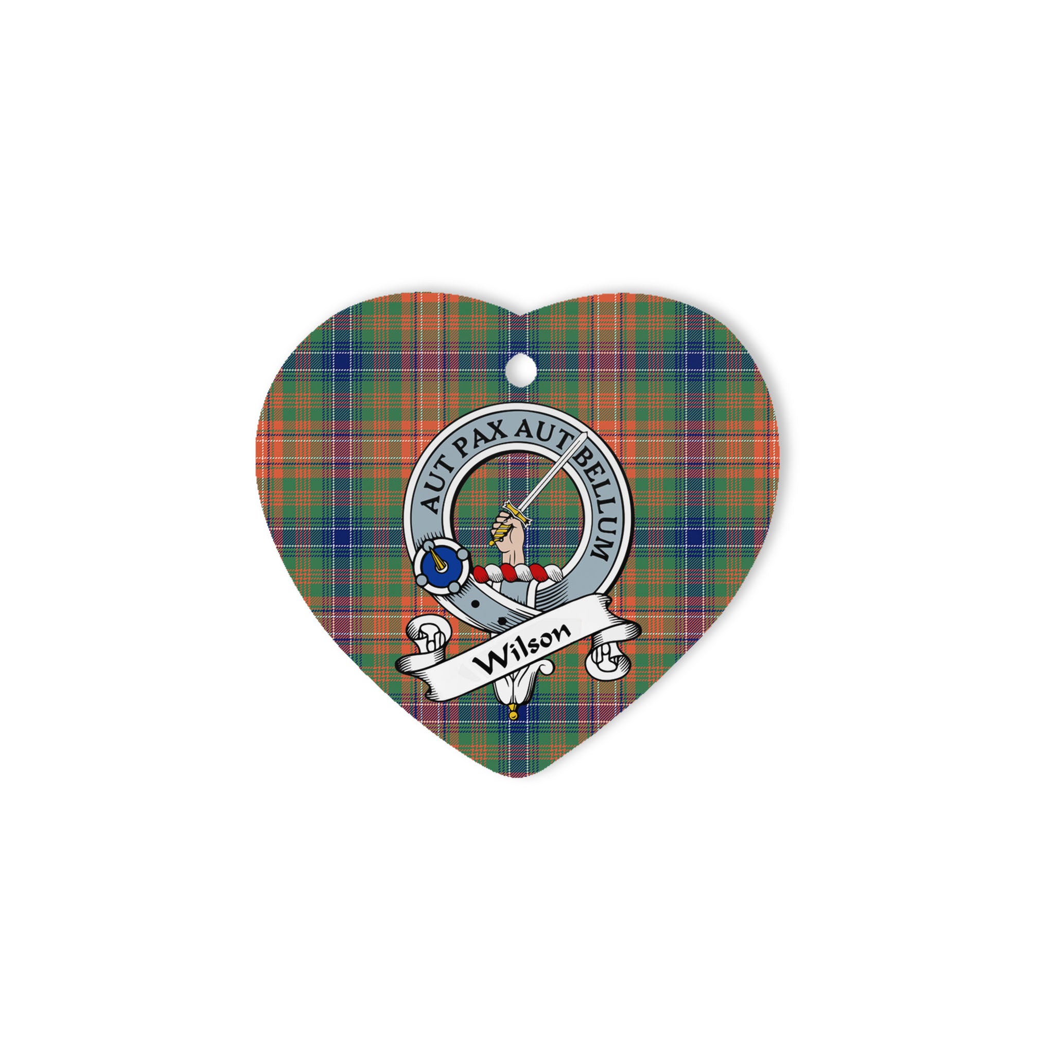 Wilson Scottish Clan Badge Plaid Ornament Gift. Christmas Tree Ornament Wilson Clan Tartan Ornament Great Christmas Ornaments Gift Heart Ornament