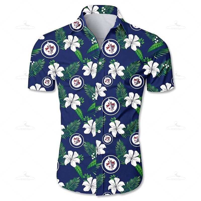 Winnipeg Jets Hawaiian Shirt Tropical Flower Summer