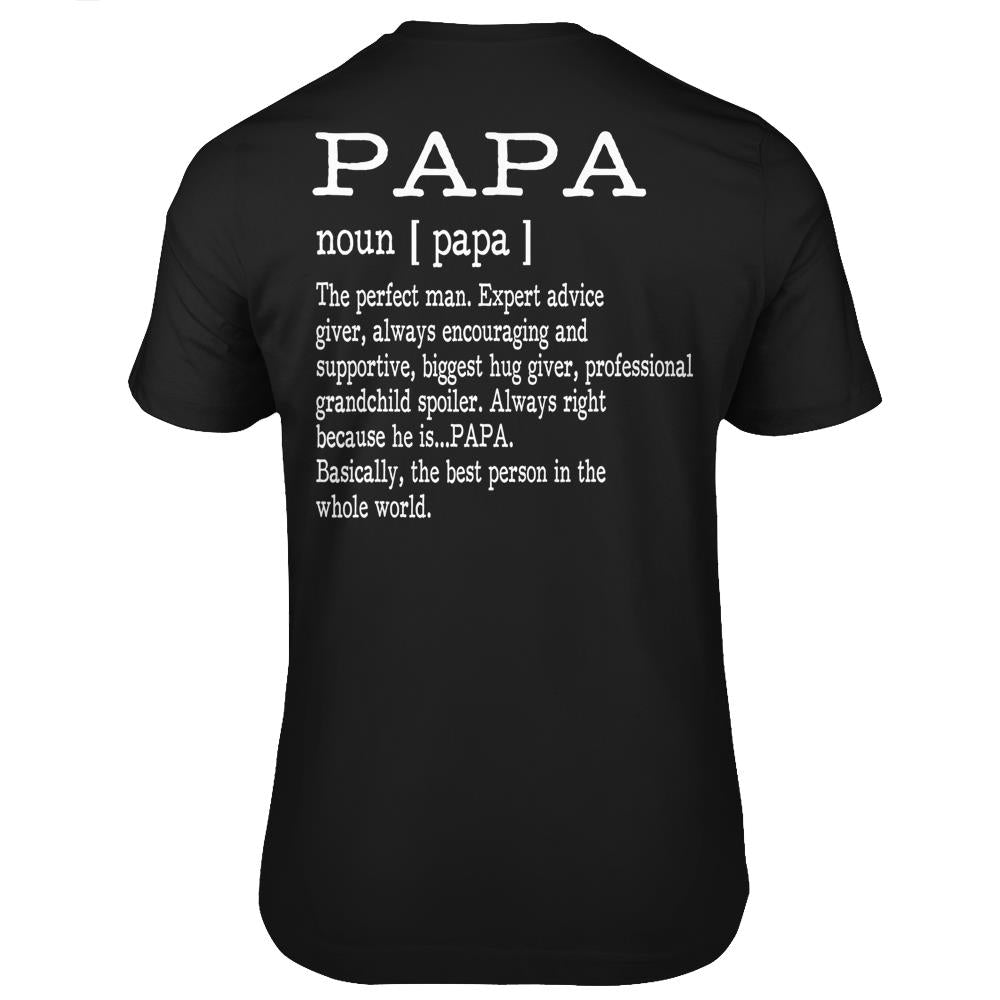 Papa Definition Grandpa Father’S Day Gifts – Men Father’S Day Gift T Shirts Print On Back