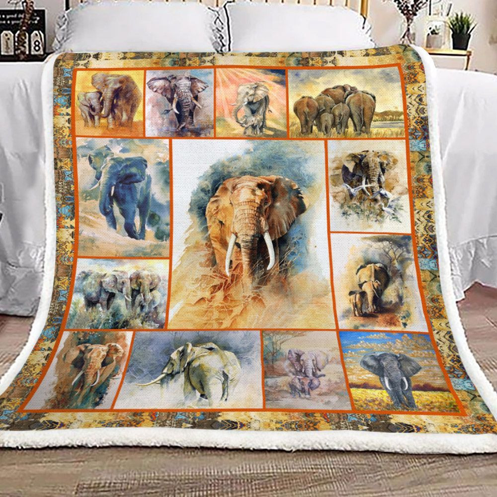 Elephant Yh25100570F Sherpa Fleece Blanket