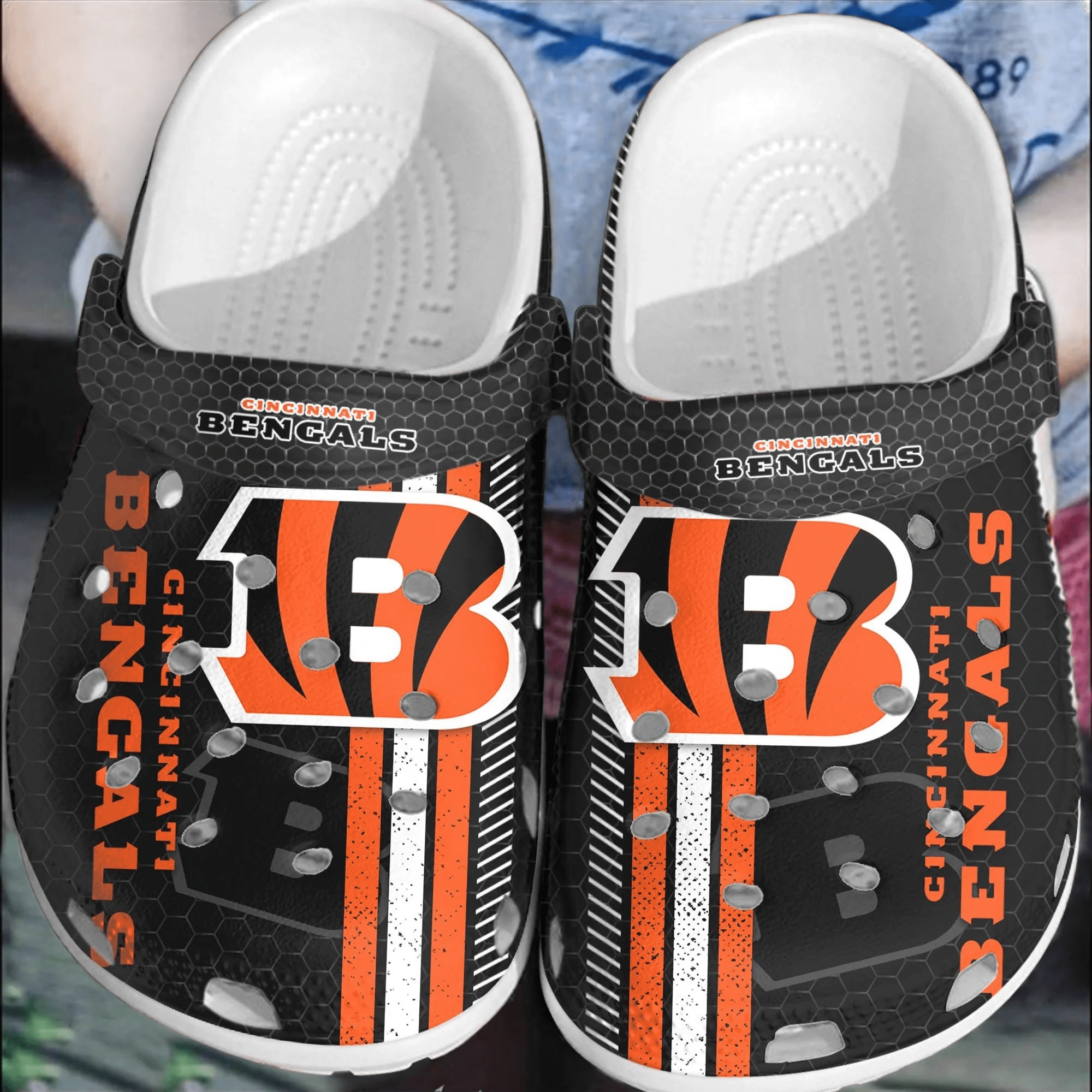 NFL Cincinnati Bengals Football Crocband Crocss Comfortable Clogs Shoes For Men Women