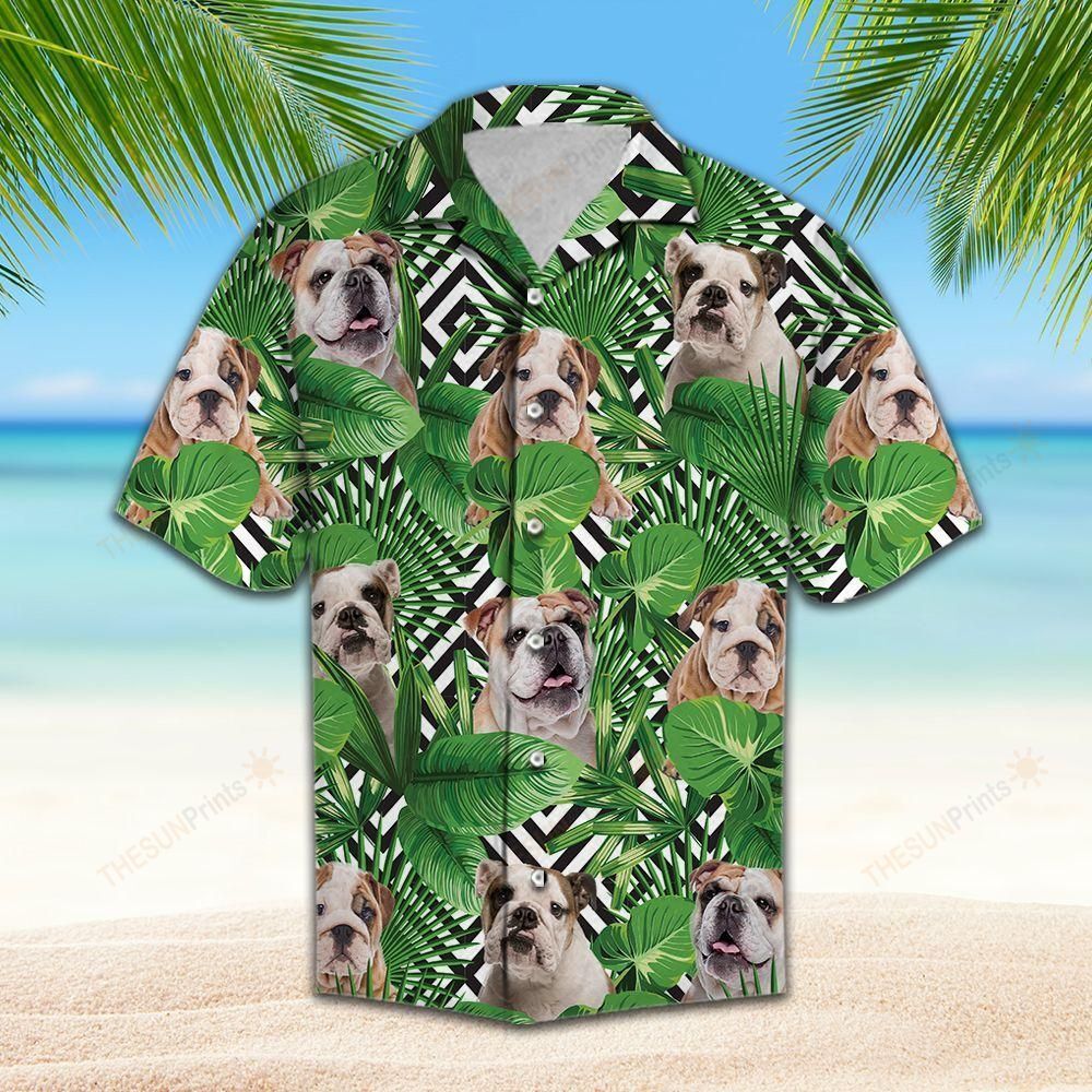 Summer Exotic Jungle Tropical Bulldog Hawaiian Shirt Ha19906