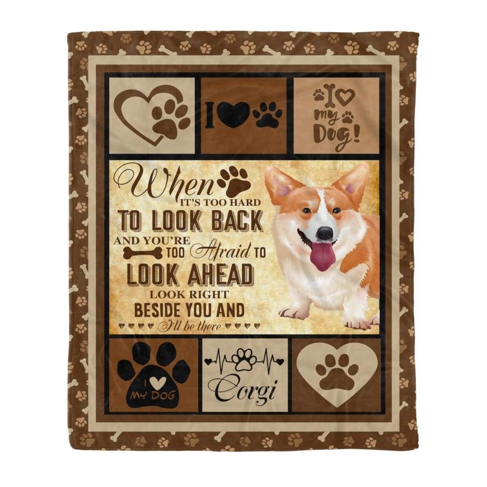 I Love My Corgi Dog Throw Cozy Fleece Blanket