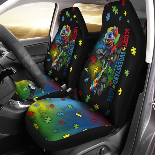 Accept Understand Love Car Seat Covers For Autism Awareness Month (Set Of 2)