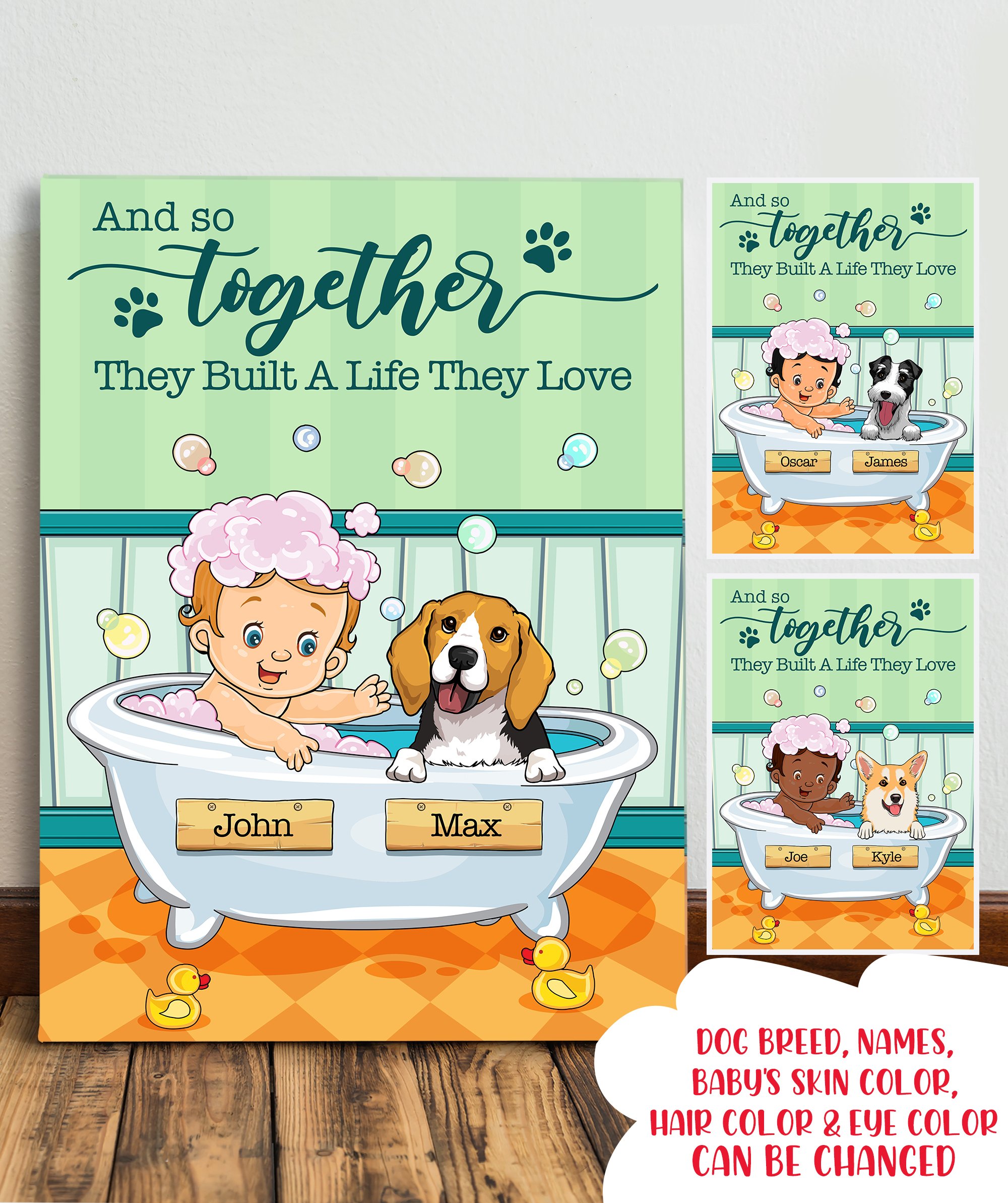 And So Together They Built A Life They Love – Personalized Custom Canvas – Home Decorations