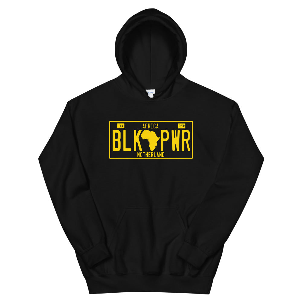 Black Power License Tag Gold Hoodie