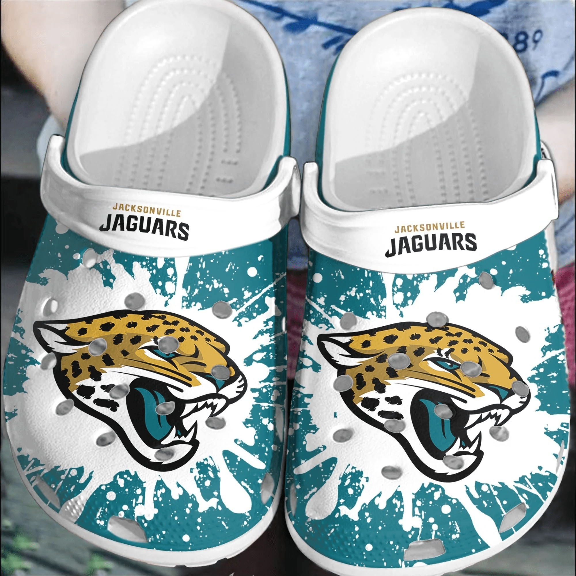 NFL Jacksonville Jaguars Football Clogs Shoes Crocband Comfortable Crocss For Men Women