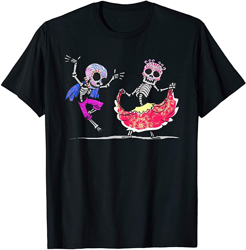 Ballet Folklorico Couples Mexican Dancer Sugar Skull T Shirt