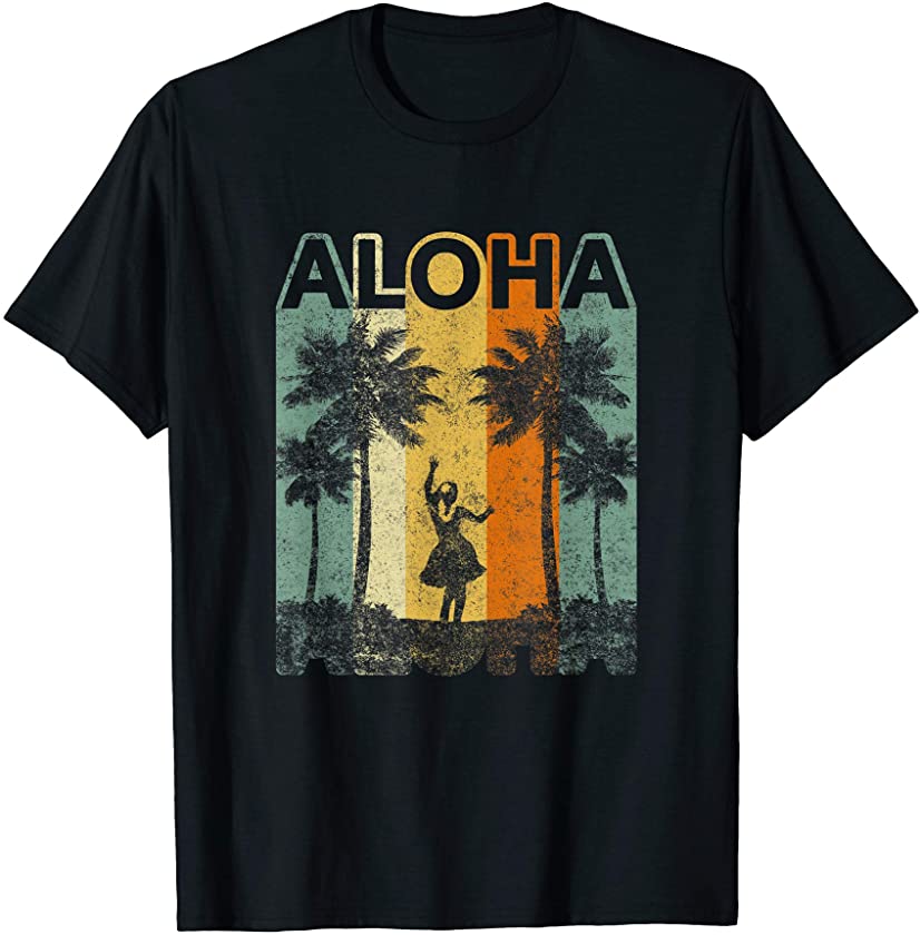 Vintage Style Hula Hawaiian Souvenir Gift Aloha Hawaii Shirt