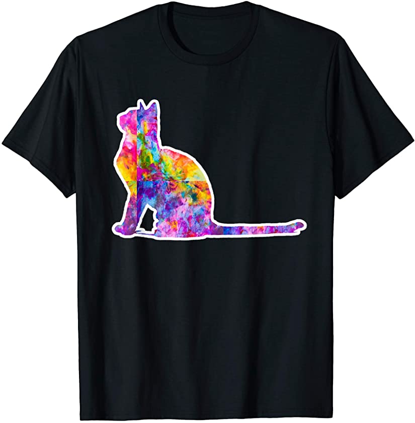 Cute Funny Colorful Cat Kitten Rave EDM Cat Lover T-Shirt