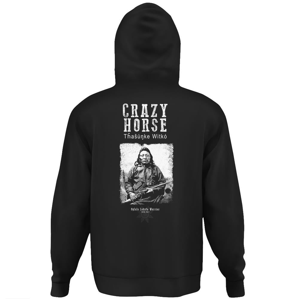 Crazy Horse Lakota Chief Warrior Sioux American Indian Hoodie Print On Back