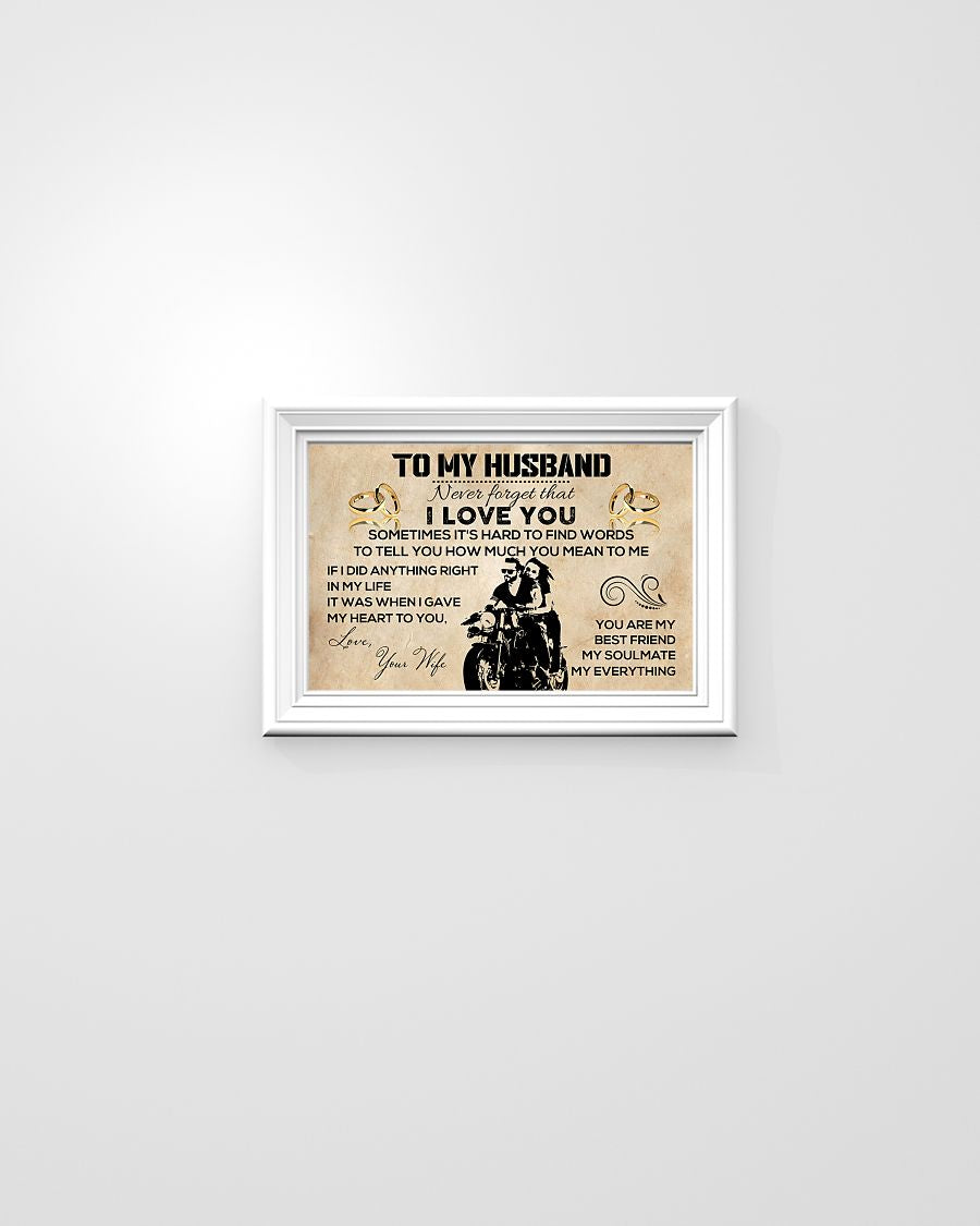 Biker Art, To My Husband Biker Horizontal Canvas And Poster – Gift For Husband | Wall Decor Visual Art