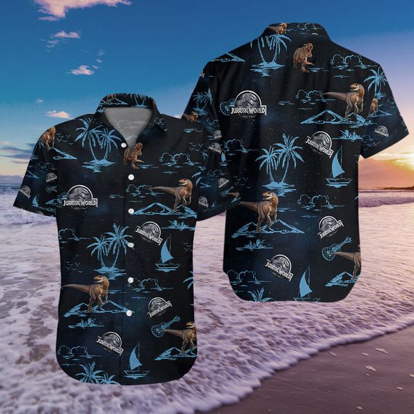 3D All Over Printed Jurassic World Dvt-Ht Hawaiian Shirts (Blue)