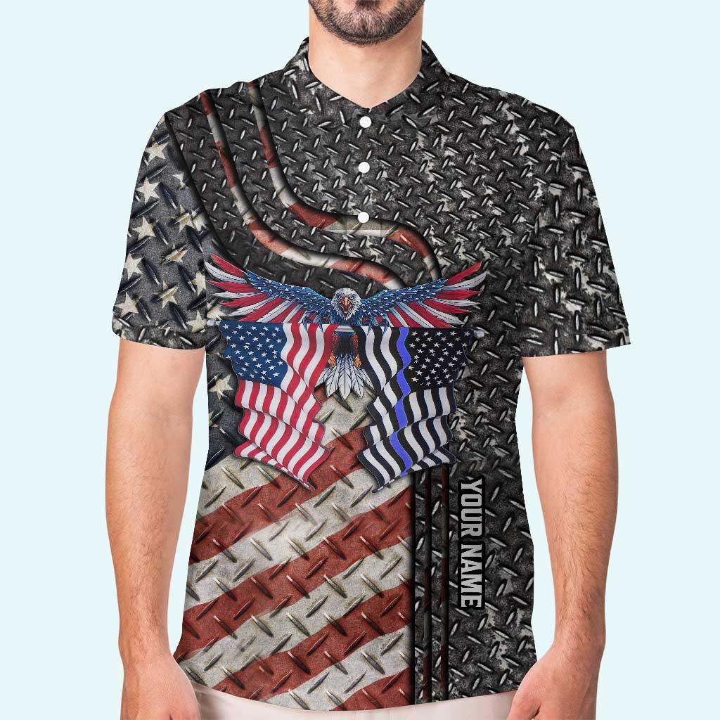 Proud Police Officer Personalized Independence Day Polo Shirt Kayli Shop