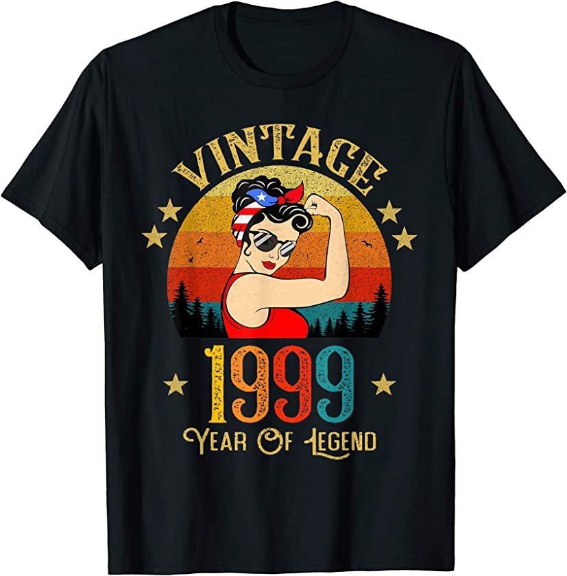 22th Birthday Gift 22 Years Old For Women Retro Vintage 1999 T-Shirt