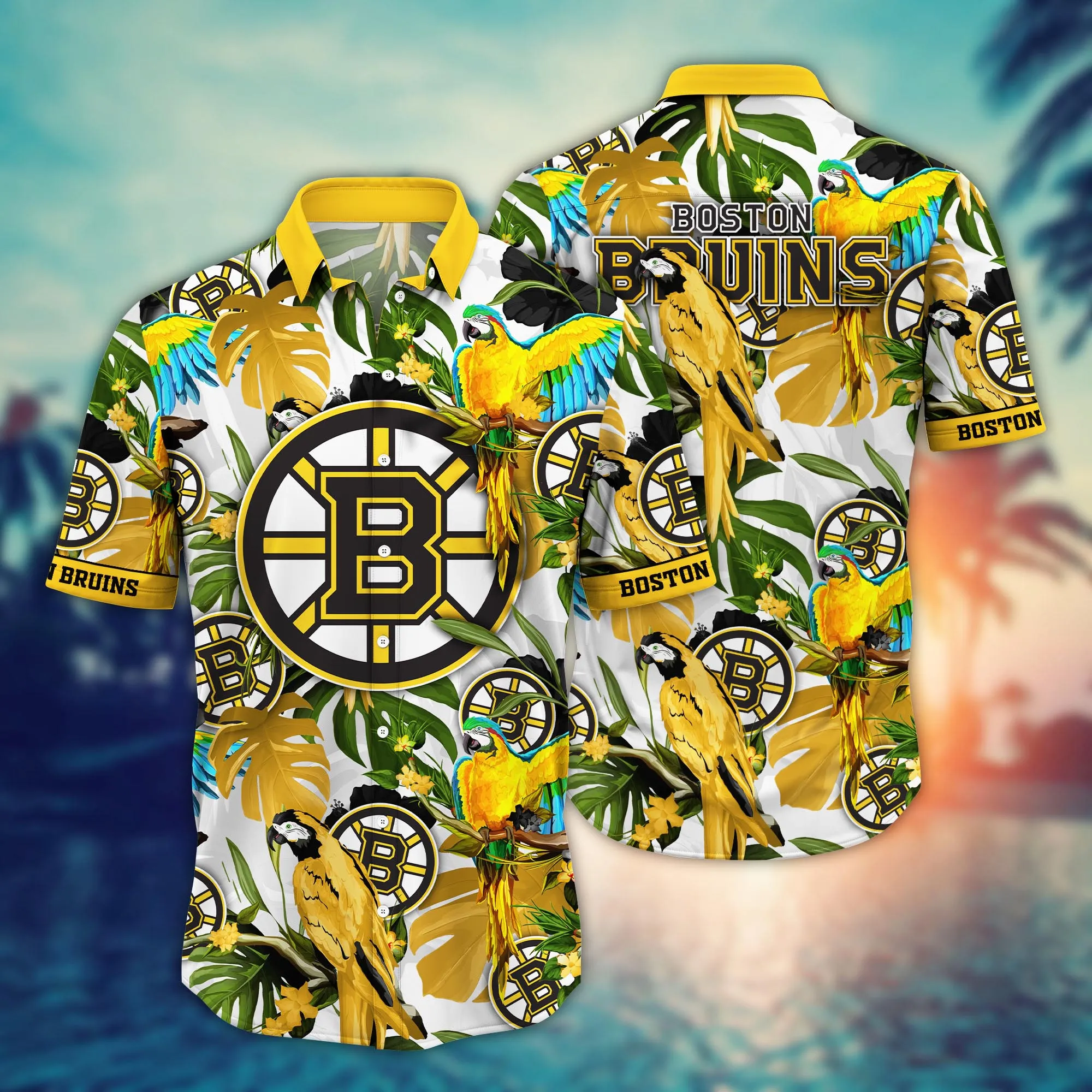 Boston Bruins Nhl Hawaiian Shirt Straw Hatstime Aloha Shirt