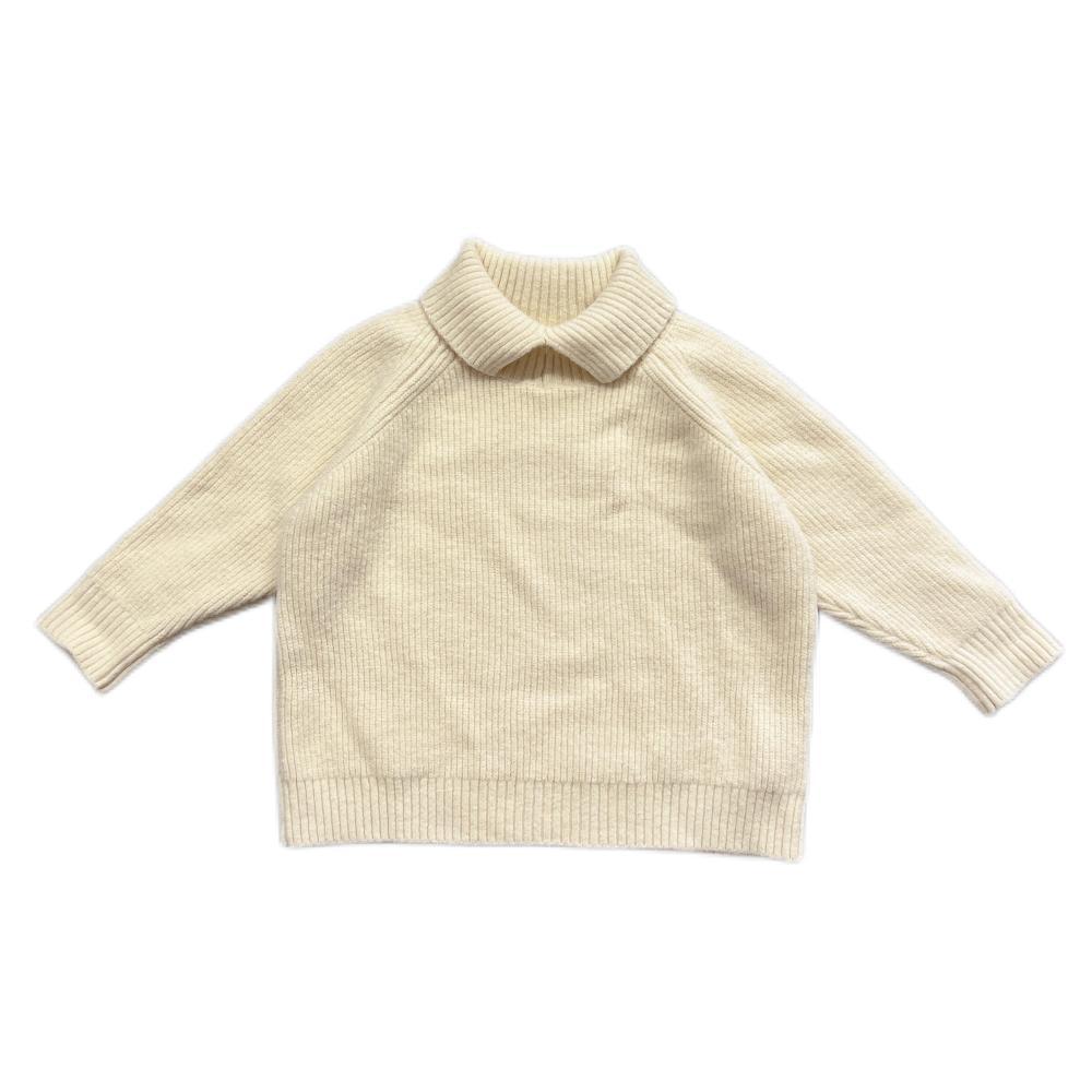 3289C Girl’s Long Sweater 2022 Autumn New Hot Sale Solid Color Girl’s Sweater Dress Turn Down Collar 1-7Year Kid’s Pullover alx