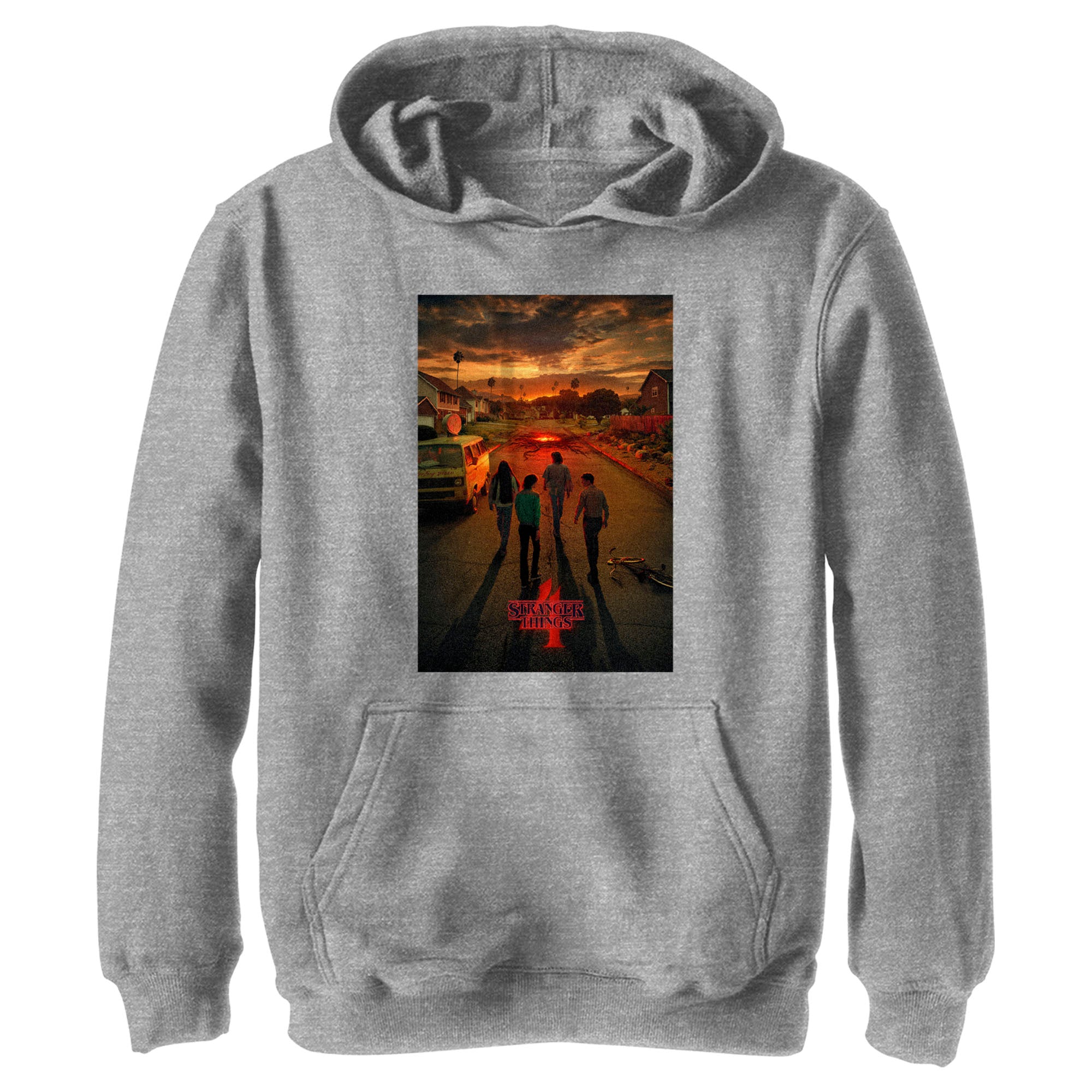 Boy’S Stranger Things Four Friends Rift Apocalypse Poster Pull Over Hoodie