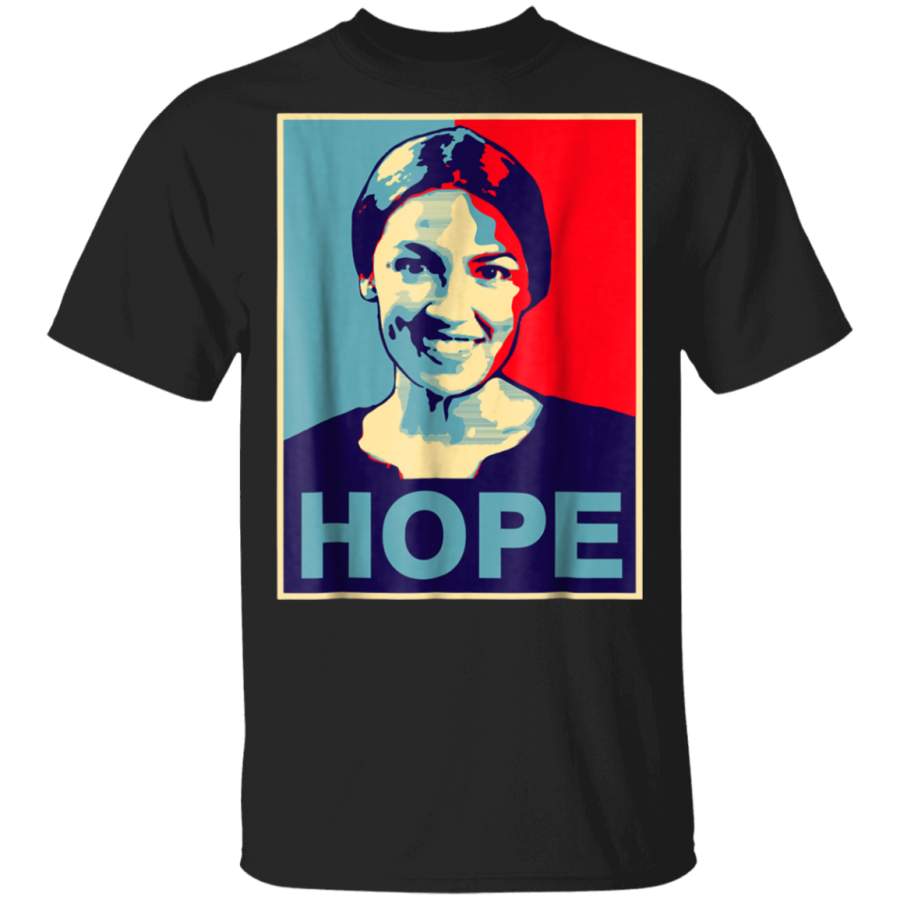 Alexandria Ocasio Cortez HOPE Tshirt Obama Campaign Poster