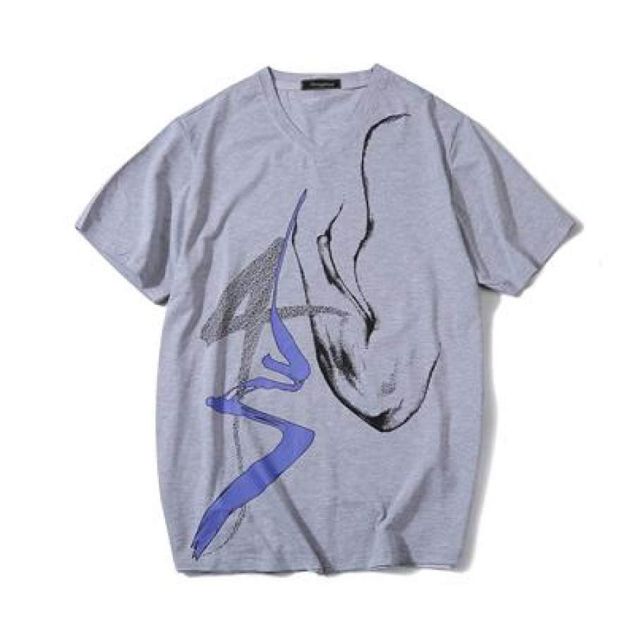 New Summer V-Neck T-Shirts Men Top Tees Men pink T-Shirts