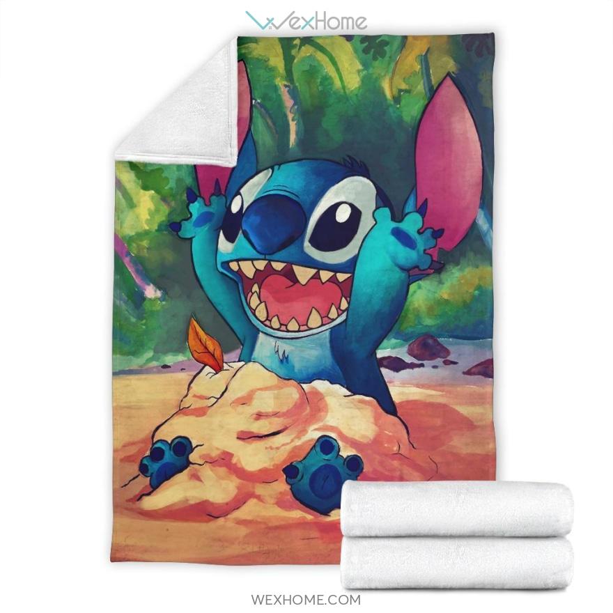 Happy Stitchplaying Funny Fan Gift Cartoon Premium Blanket W1122