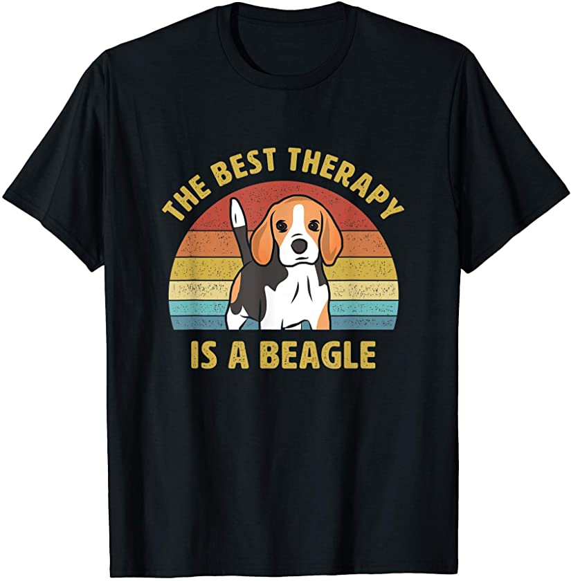 Best Therapy is a Beagle Retro Vintage Dog Puppy Lover Gift T-Shirt