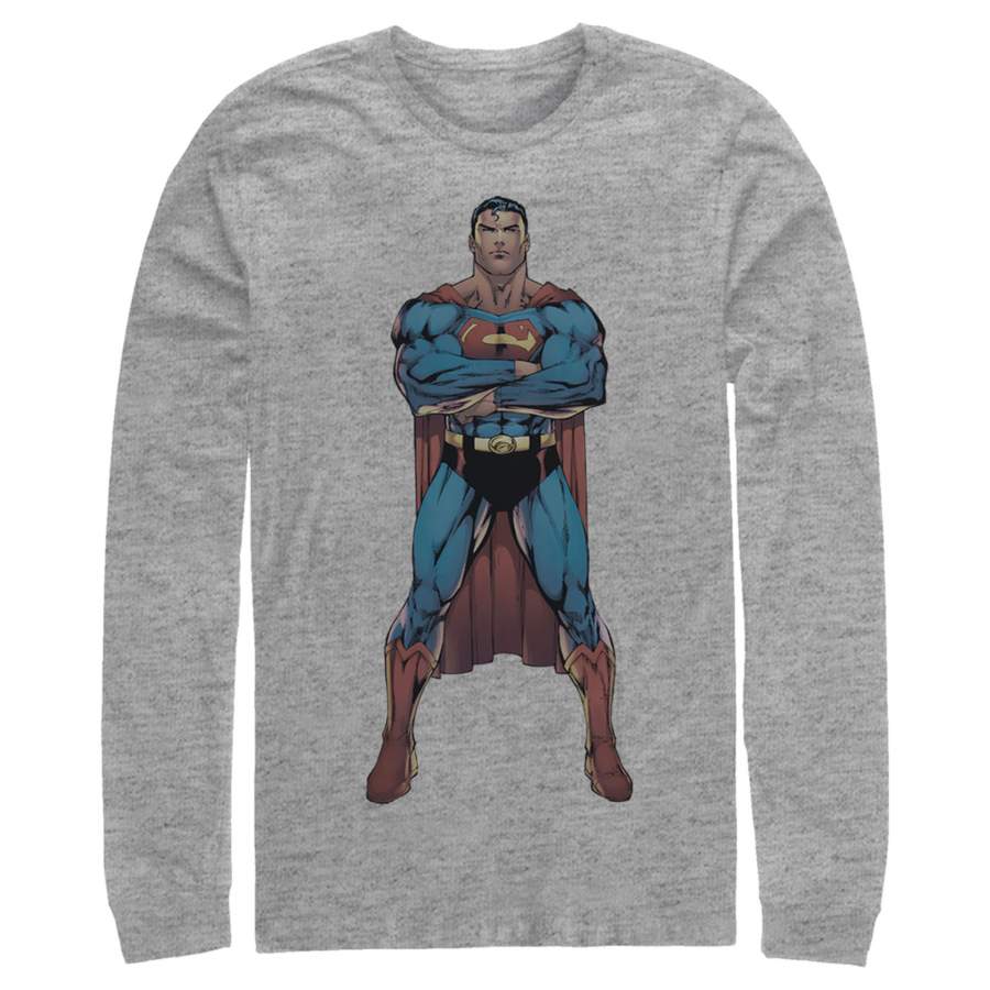 Superman Men’s Bold Hero Pose  Long Sleeve Shirt