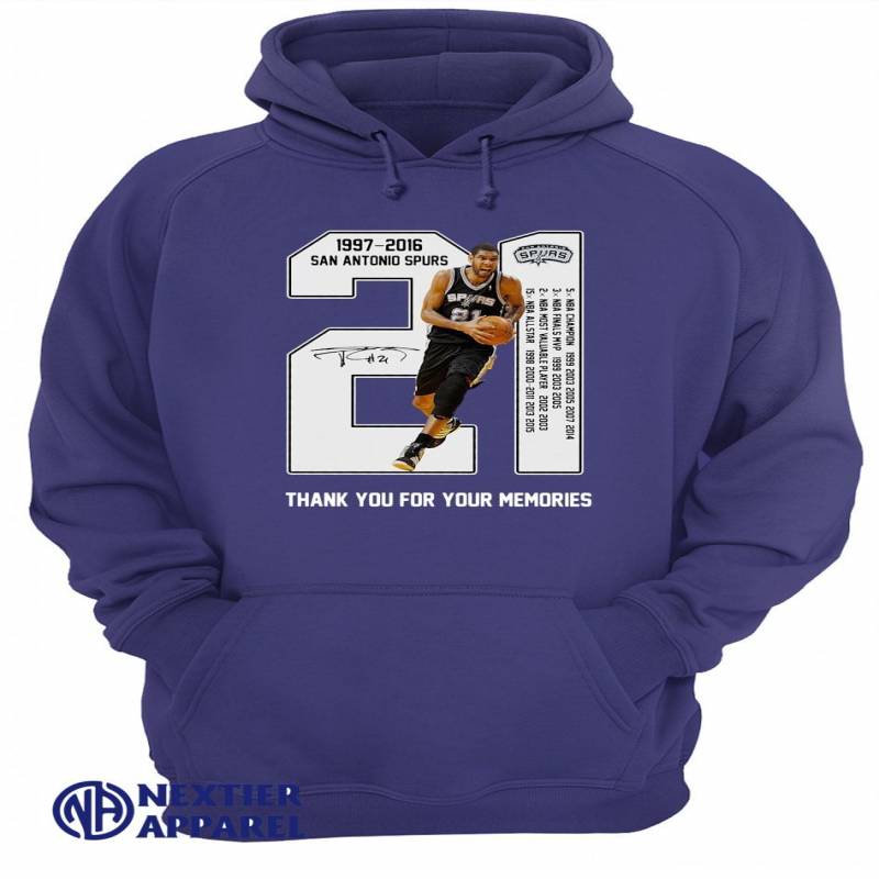 21 Years Of 1997-2016 San Antonio Spurs thank you for the memories shirt Unisex Hoodie