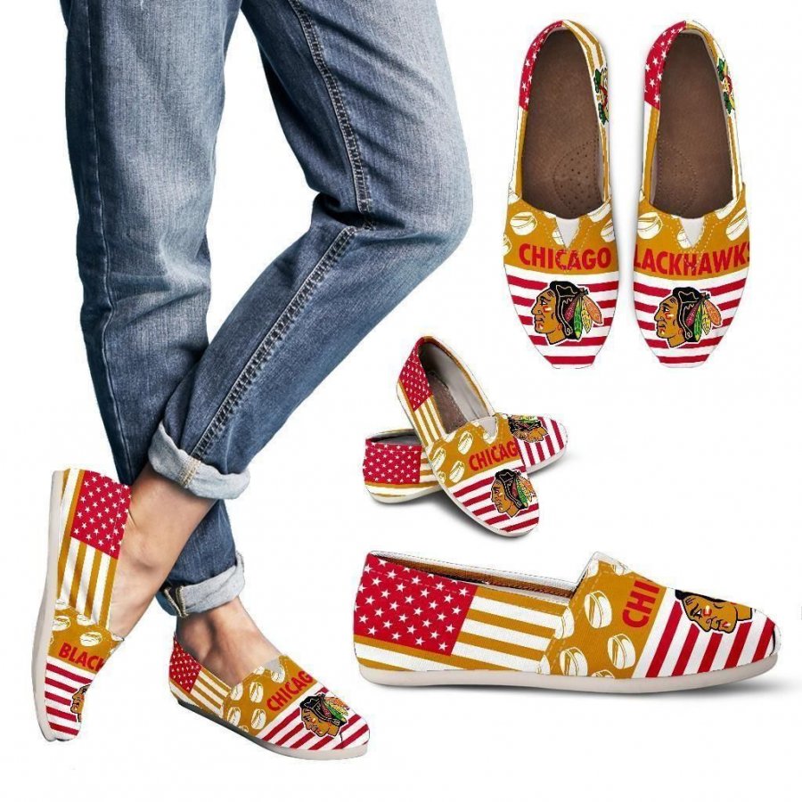 American Flag Chicago Blackhawks Casual Shoes #257