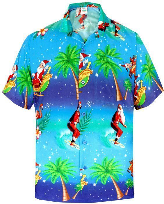 Christmas Santa Coconut Tree Hawaii Shirt For Men And Women Ha30667