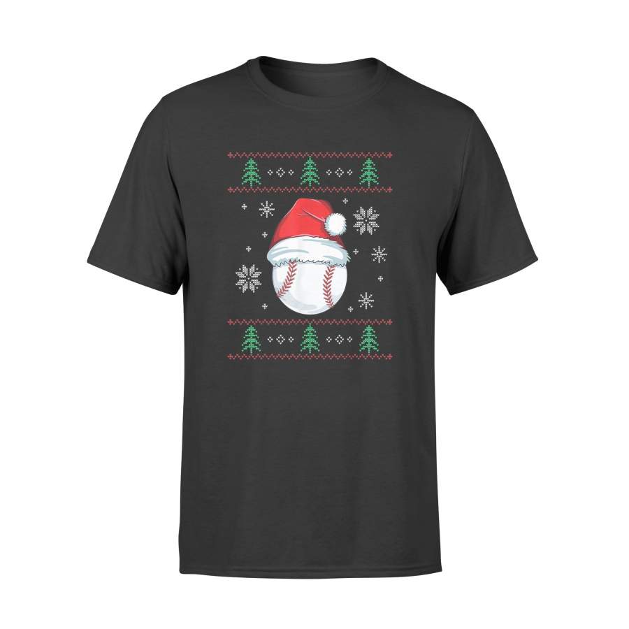 Ugly Christmas Baseball T-Shirt Boys Kids Ball Santa Pajama – Standard T-shirt