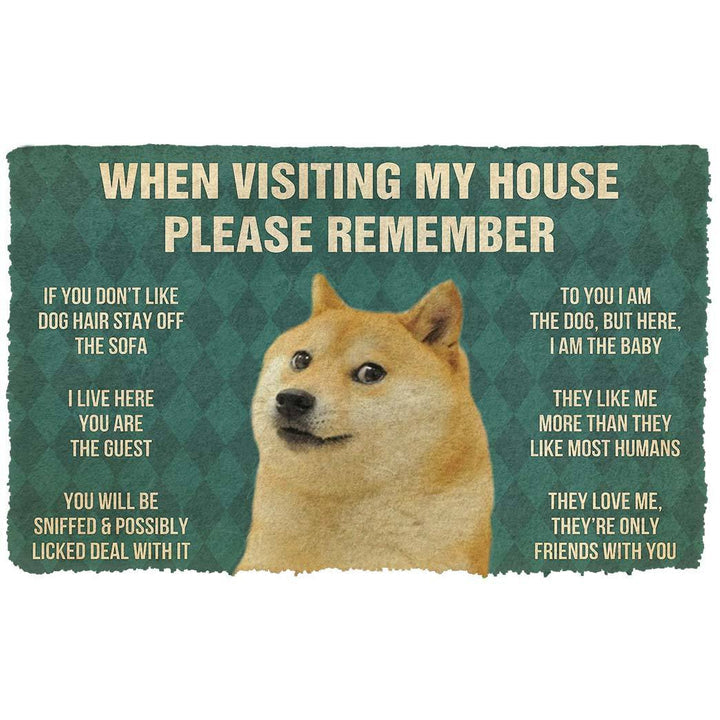 Waybackapparel Please Remember Doges House Rules Custom 3D Doormat