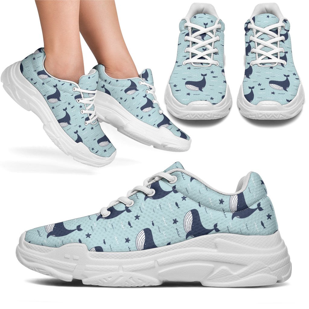 Whale Cute Design Themed Print Chunky Sneaker Art 963