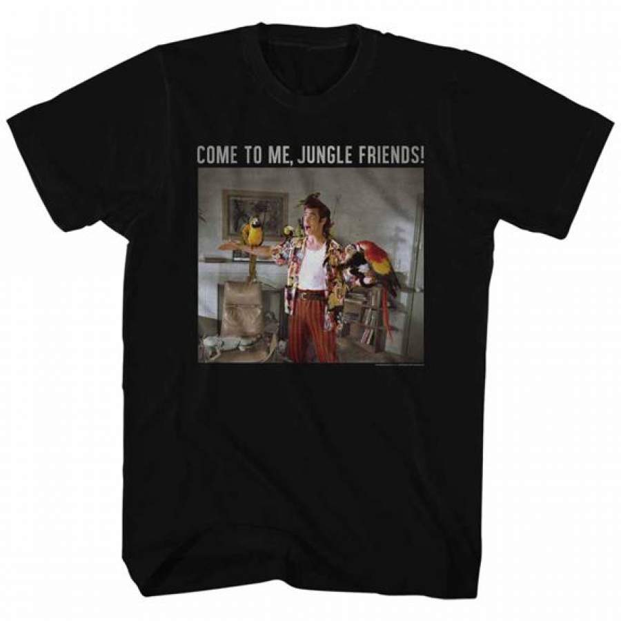 ACE VENTURA-ANIMAL FRIENDS-BLACK ADULT S/S TSHIRT