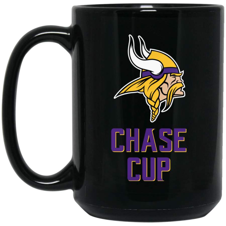 Minnesota Vikings Logo Purple-Yellow Chase Cup BM15OZ 15 oz. Black Mug