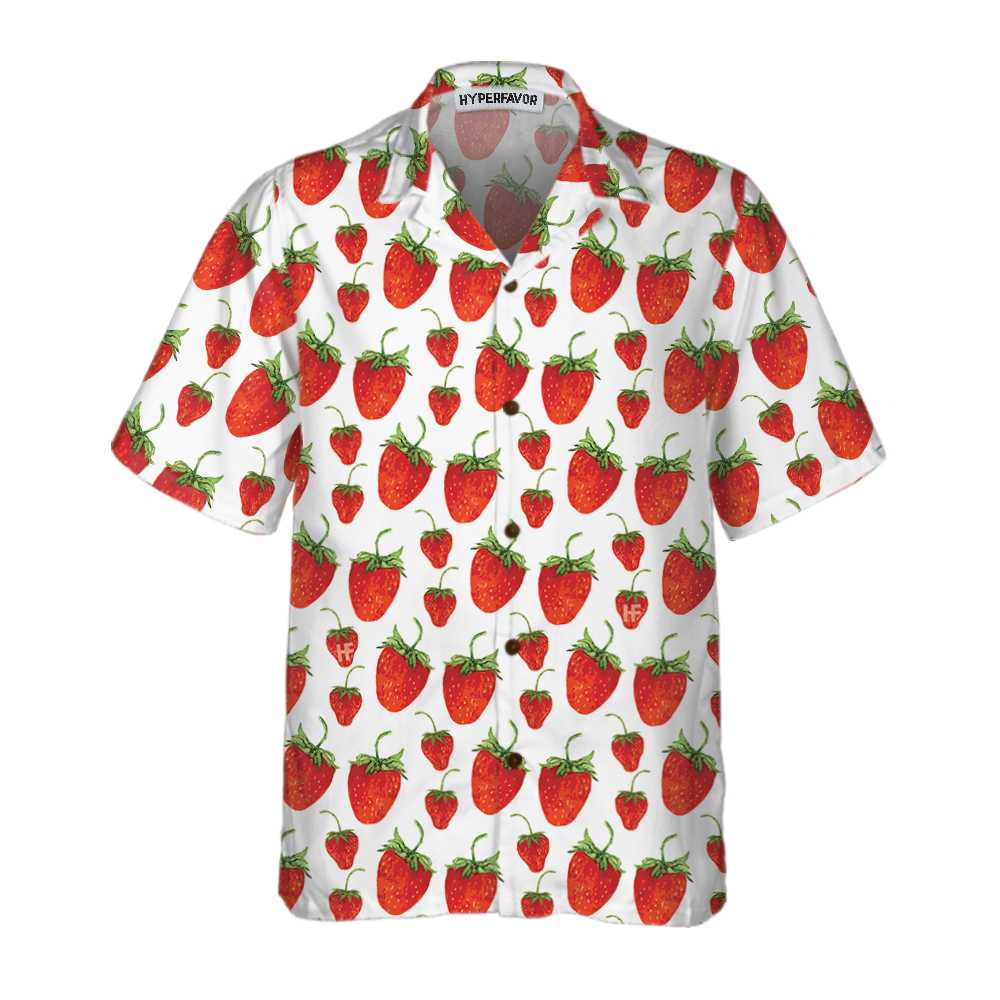 Red Strawberry Hawaii Shirt For Men Print Ha30190