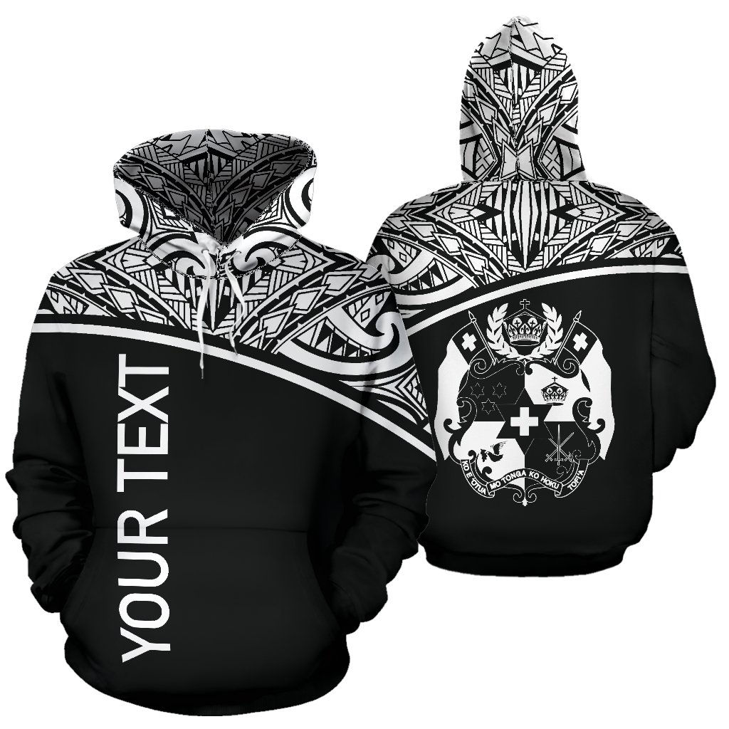 Tonga All Over Custom Personalised Hoodie – Black Curve – BN09