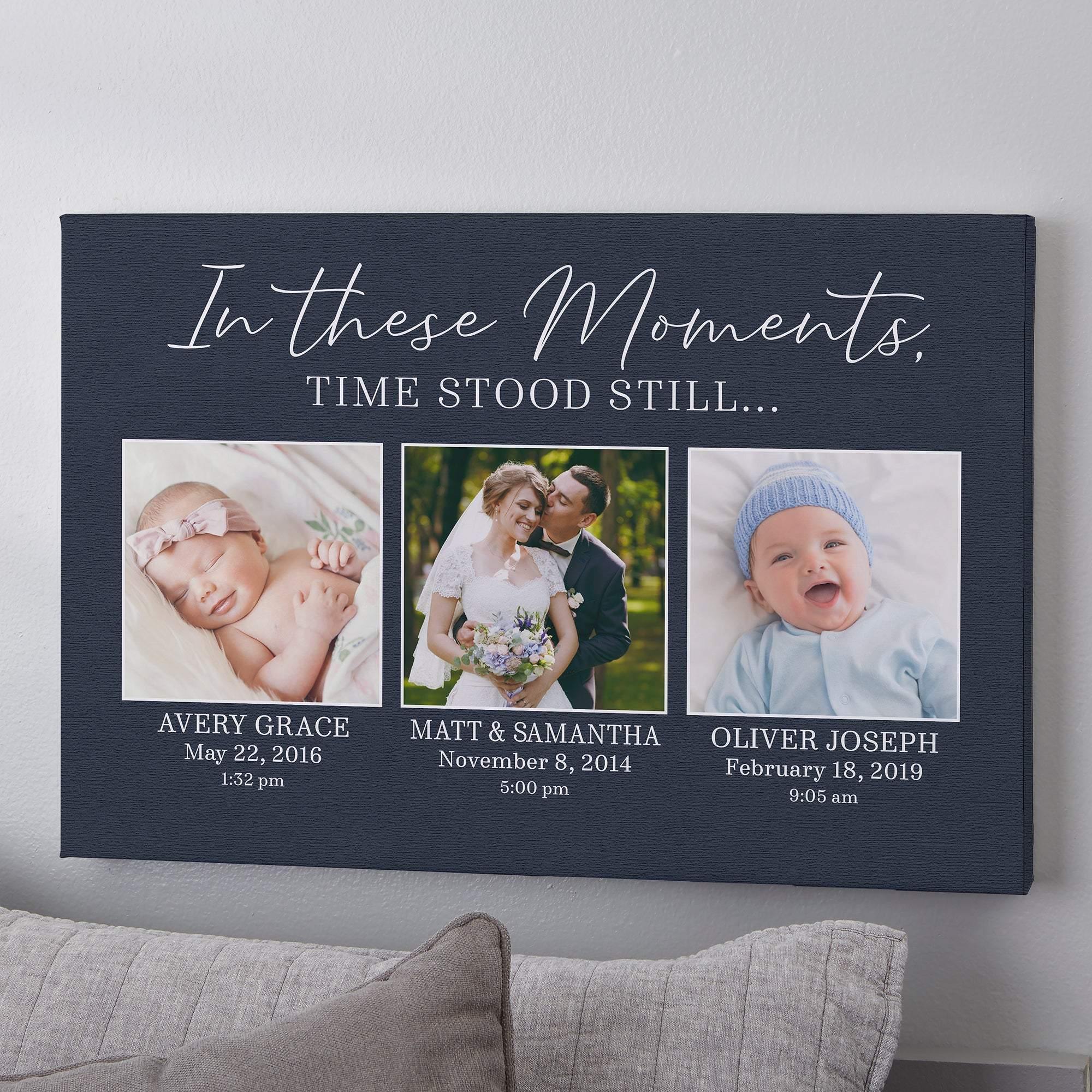 [Personalized Name, Date & Photo] Moments In Time – Perfect Gift For Baby Girl , Family, Gift For Mom To Be, Gift For Home Decor, Best Idea Gift – Matte Canvas, Wall Art, Canvas Prints