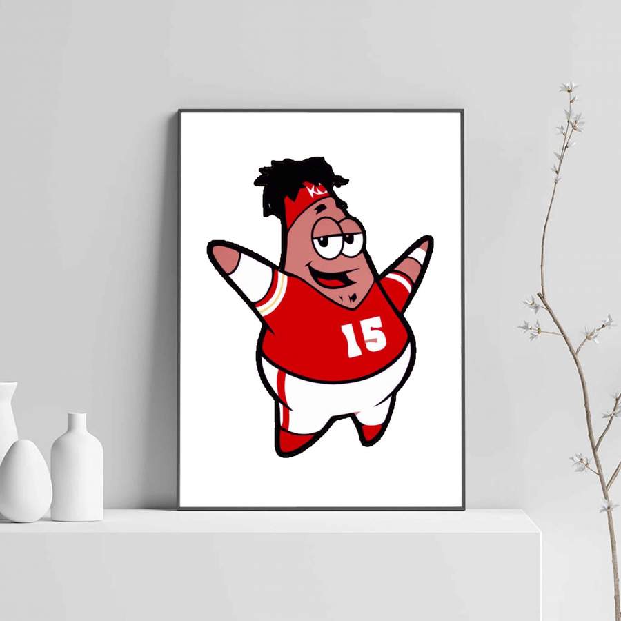 Patrick Star Mahomes Funny Kansas City Spongebob Parody Poster