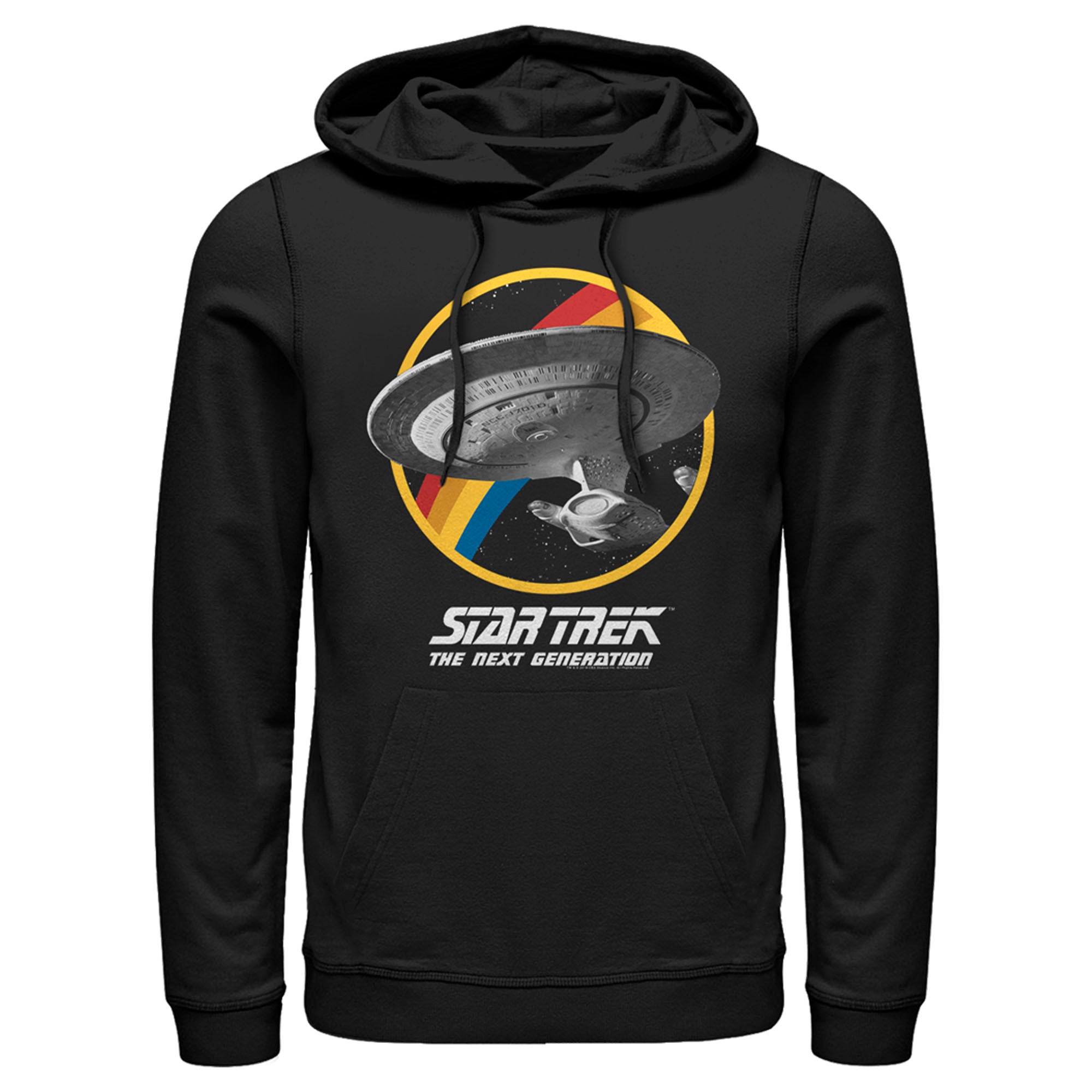 Men’S Star Trek: The Next Generation Rainbow Uss Enterprise Circle Galaxy Stars Pull Over Hoodie