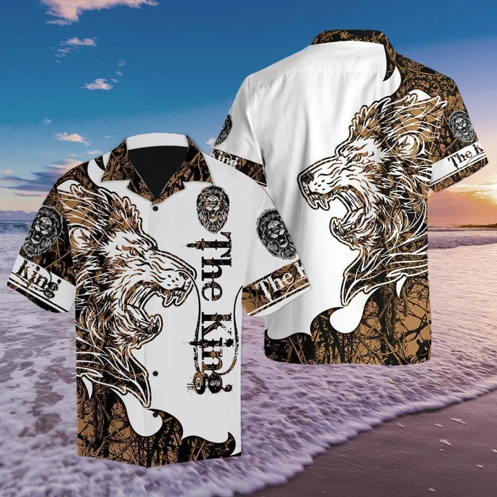 The King Lion Tattoo Printed Hawaiian Shirt Ha27998