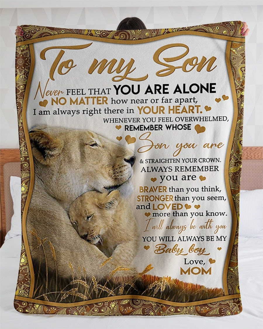 Personalized To My Son I’Ll Always Be With You Love From Mom| Sherpa Woven Blankets| Gifts For Son|Christmas Gifts