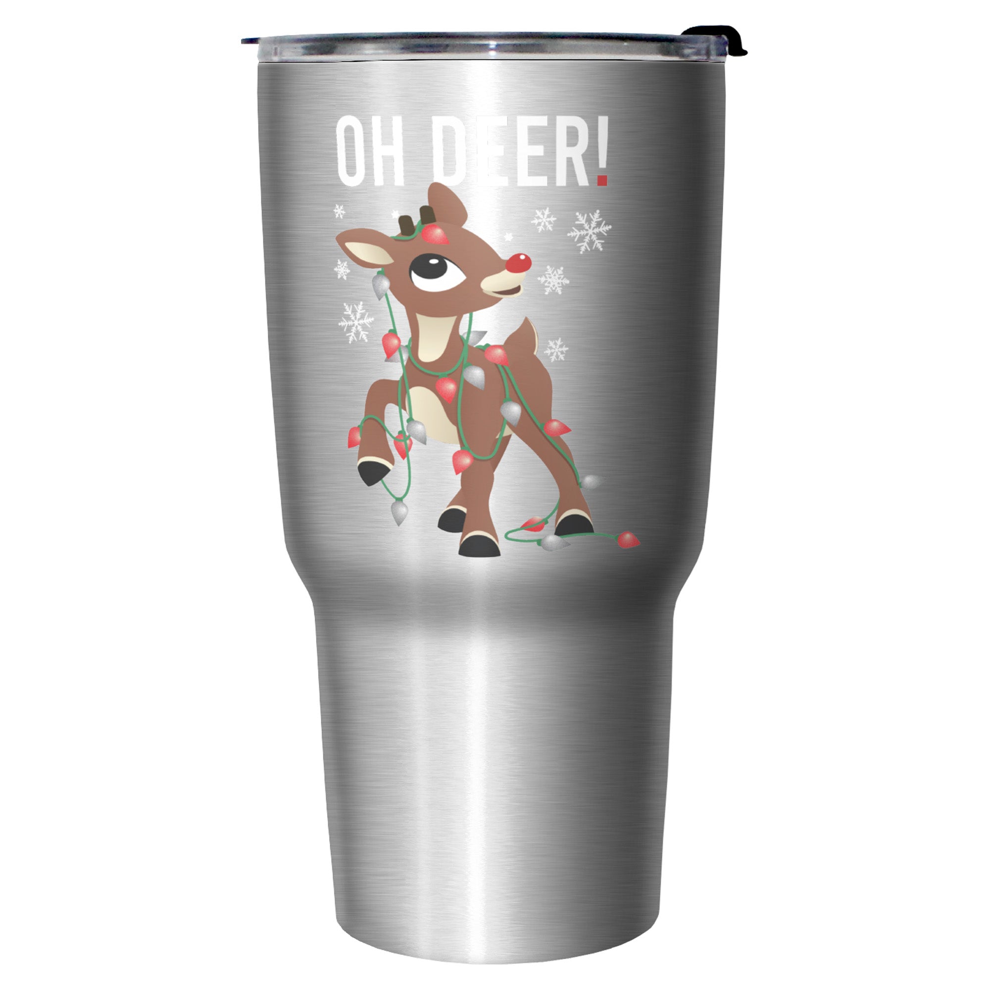 Rudolph The Red-Nosed Reindeer Oh Deer! Stainless Steel Tumbler With Lid