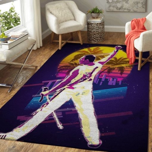 Queen Freddie Mercury We Are The Champions Artwork Music 80 S Art Area Rug Living Room Rug Home Decor