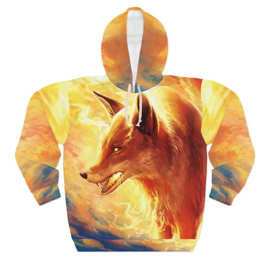 Fire Fox by Jojoes Art All Over Print Hoodie