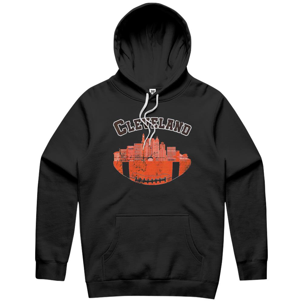 Retro Vintage Cleveland Ohio Cityscape Football Hoodie