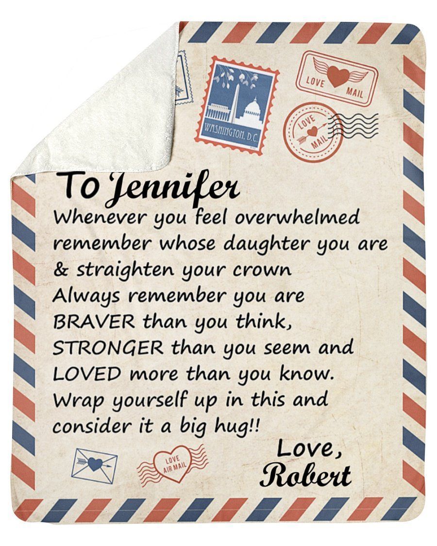 Whenever Feel Overwhelmed Custom Name Gift To Daughter Robert And Jennifer Sherpa Blanket